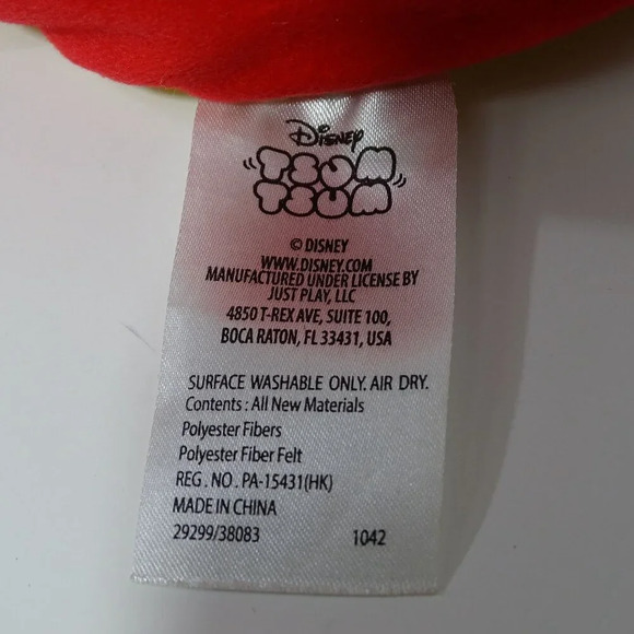 Disney Tsum Tsum Mickey Mouse Plush Stuffed Animal 8 inch Long Red Black - Picture 5 of 7